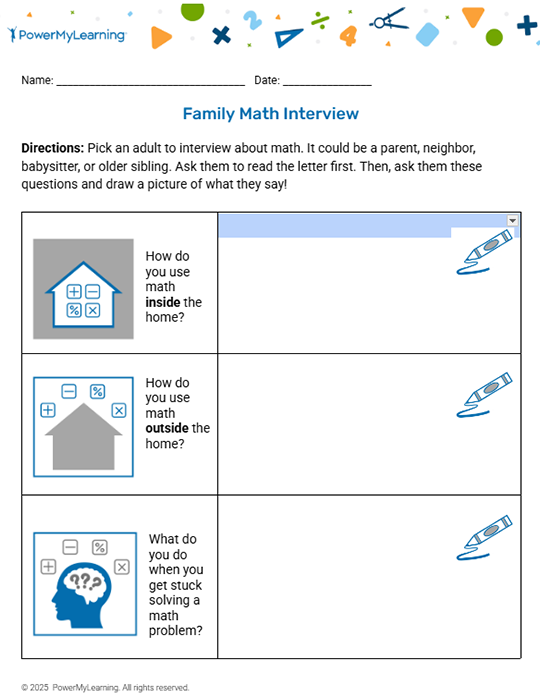 Family Math Interview - Toolkit Family Math Interview - Toolkit