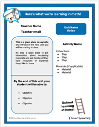 Unit Introduction Newsletter Template Unit Introduction Newsletter Template